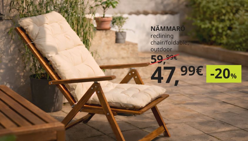 20% off outdoor furniture and accessories.