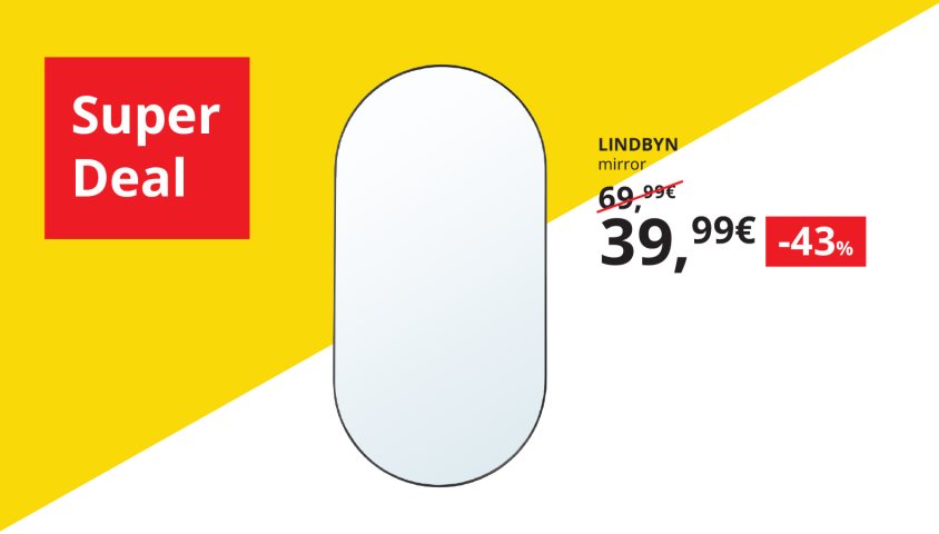 Save 43% on LINDBYN mirror, for a few hours only.