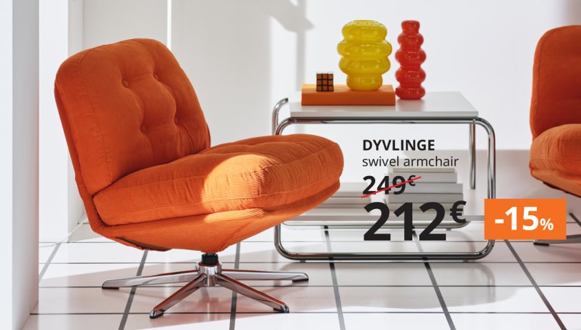 15% off coffee & side tables, armchairs, and footstools.