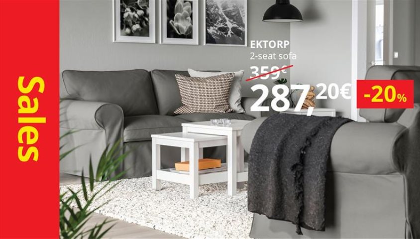 20% off all sofas, armchairs, and coffee & side tables.