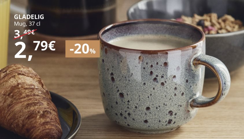 20% off cups, mugs, and coffee accessories.
