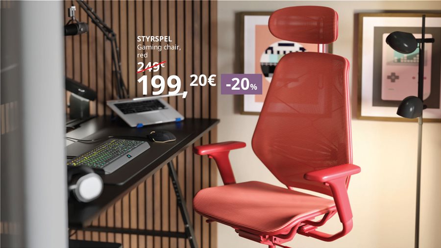  20% off desks, desk chairs and office drawer units.
