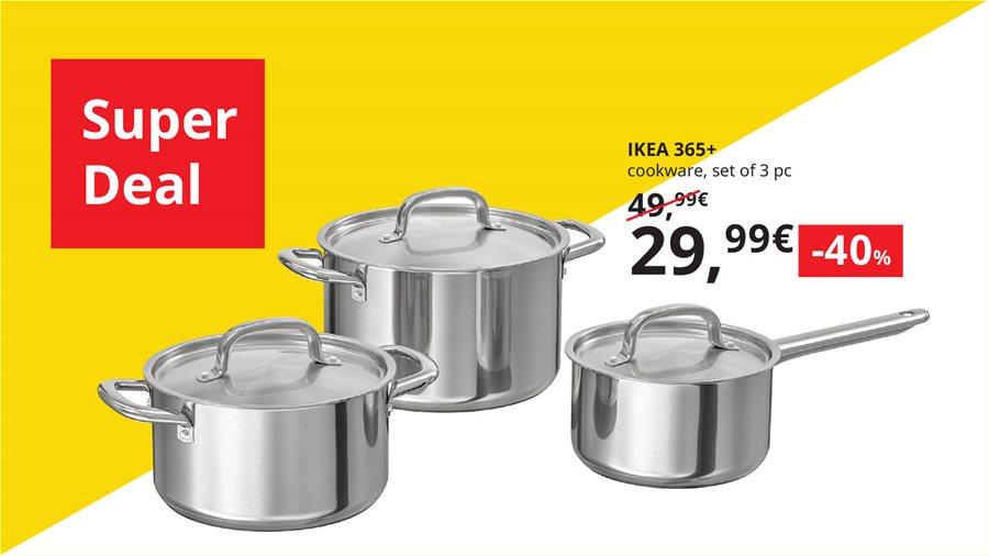 Save 40% on IKEA 365+ cookware set, for a few hours only.