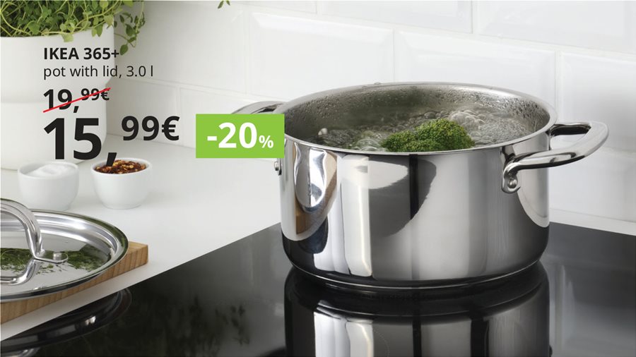 20% off pots and pans.