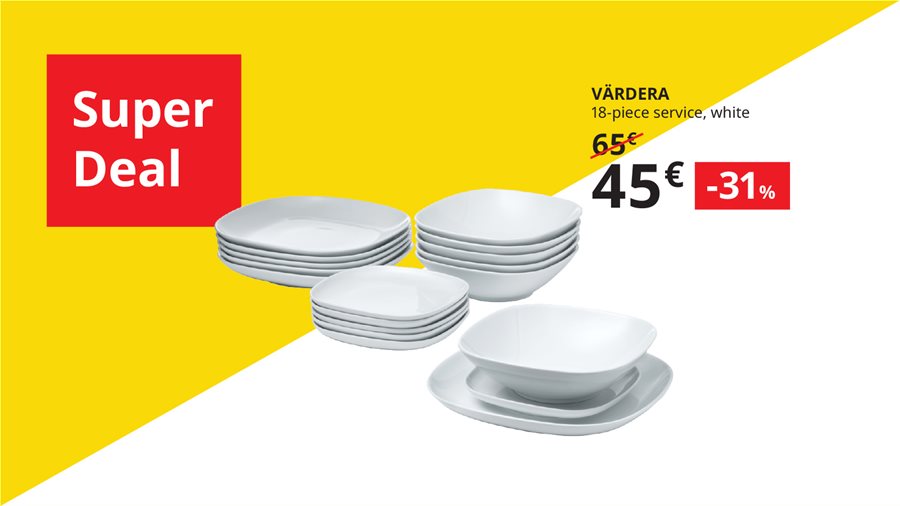 Save 31% on VÄRDERA 18-piece service, for a few hours only.