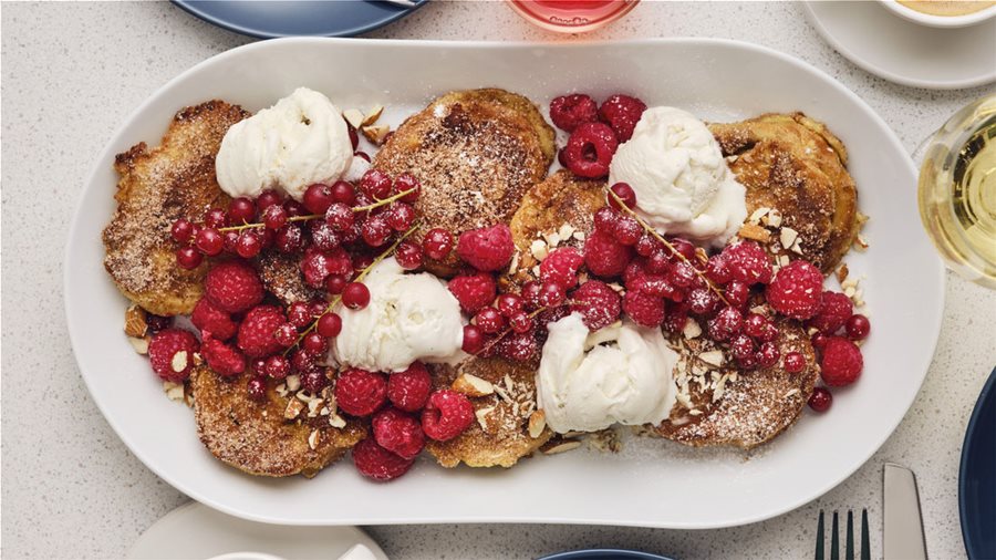 Cinnamon French toast with ice cream
