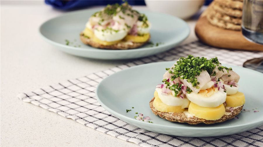 Classic Swedish herring & egg sandwich