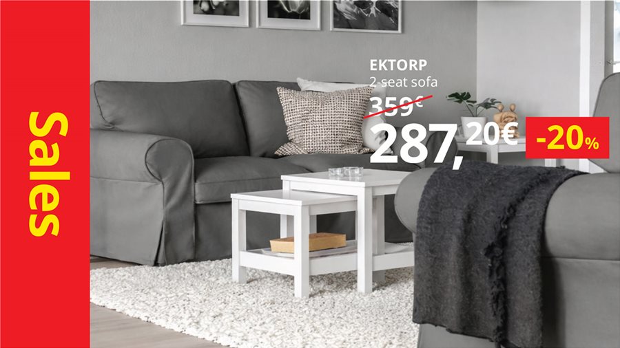 20% off all sofas, armchairs, and coffee & side tables.