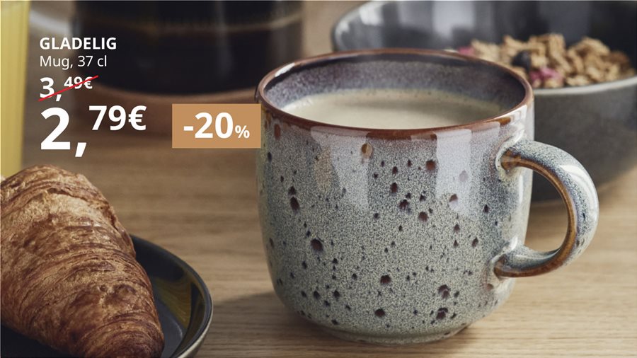 20% off cups, mugs, and coffee accessories.